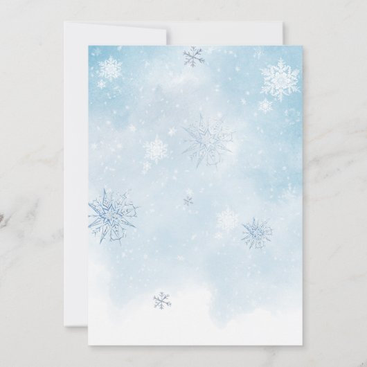 Invitation Bébé d'hiver bleu Il fait froid dehors Baby shower (Dos)