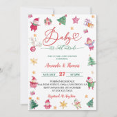 Invitation Bébé d'hiver C'est un Baby shower d'aquarelle froi (Devant)