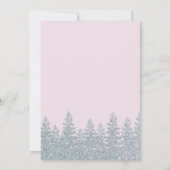 Invitation Bébé d'hiver fille douche Woodland Petit Flocon de (Dos)