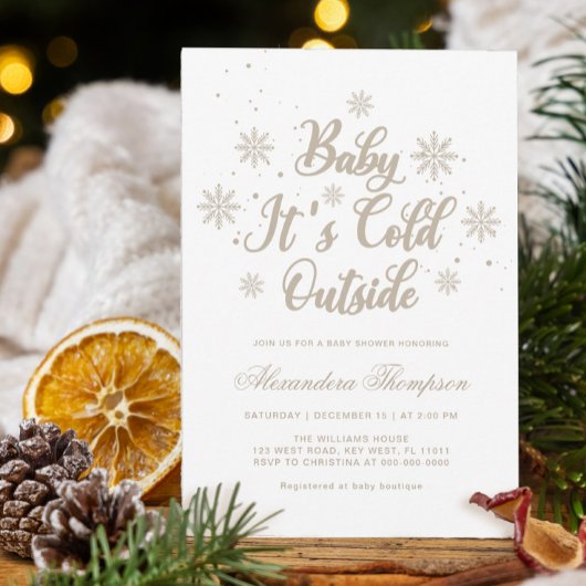 Invitation Bébé d'hiver Il fait froid dehors Baby shower