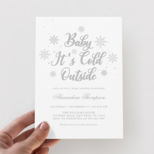 Invitation Bébé d'hiver Il fait froid dehors Baby shower