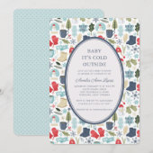 Invitation Bébé d'hiver Il fait froid dehors Baby shower mign (Devant / Derrière)