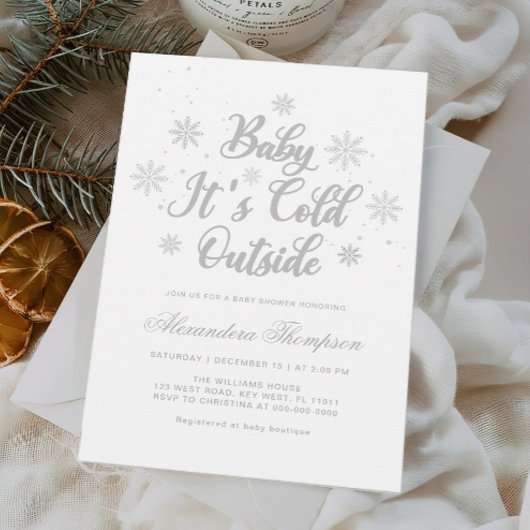 Invitation Bébé d'hiver Il fait froid dehors Baby shower Neut