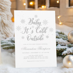 Invitation Bébé d'hiver Il fait froid dehors Fête prénatale n
