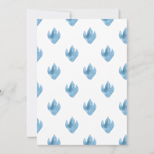 Invitation Bébé Dinosaur Oeuf Vert et Baby shower bleu (Dos)