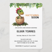 Invitation Bébé dinosaure adorable Kawaii en train d'éclore (Devant)