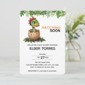 Invitation Bébé dinosaure mignon Kawaii en train d'éclore (Debout devant)