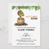 Invitation Bébé dinosaure mignon Kawaii en train d'éclore (Devant)