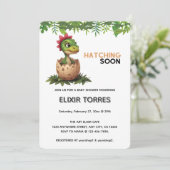 Invitation Bébé dinosaure mignon Kawaii qui éclot (Debout devant)