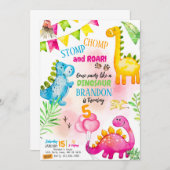 Invitation Bébé Dinosaures Anniversaire (Devant / Derrière)