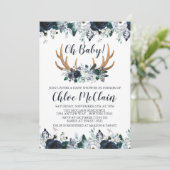 Invitation Bébé d'invitation de baby shower de Boho de marine (Debout devant)