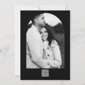 Invitation Bébé d'or souffle Floral Élégant Mariage noir (Dos)