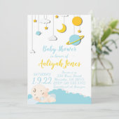 Invitation Bébé dormant dans l'espace (Debout devant)