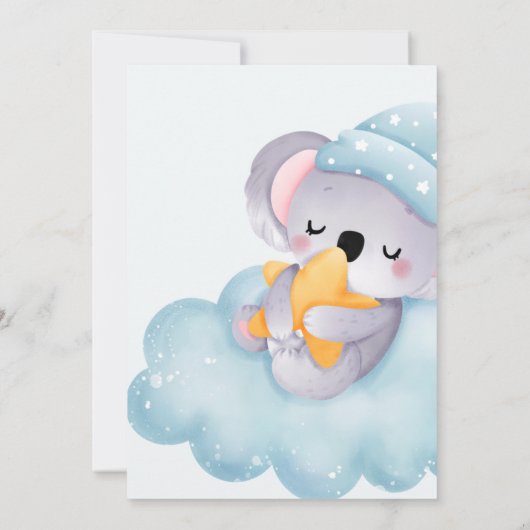 Invitation Bébé dormant Koala Boy Show (Dos)