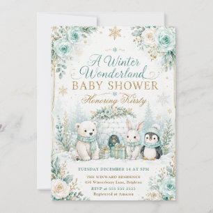 Invitation Bébé Douillet de Fête de Finition d'Hiver