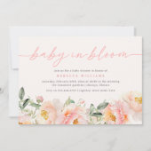 Invitation Bébé Doux En Fleur Rose Fleur Fille Baby shower (Devant)