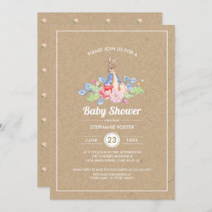 Invitation Bébé doux lapin   Baby shower de lapin