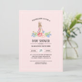 Invitation Bébé doux lapin | Baby shower de lapin (Debout devant)
