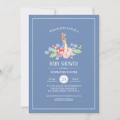 Invitation Bébé doux lapin | Baby shower de lapin (Devant)