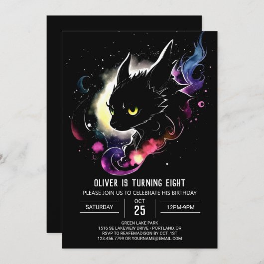 Invitation Bébé Dragon's Enchanted Bash Anniversaire (Devant / Derrière)