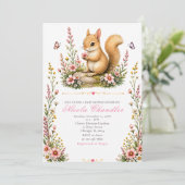 Invitation Bébé Écureuil Baby Shower (Debout devant)