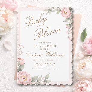 Invitation Bébé Élégant en Fleur Fille Baby Shower