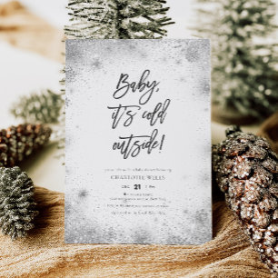 Invitation Bébé Élégant Il Fait Froid Dehors Shower d'Hiver p