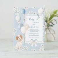 Bébé élégant Puppy Floral Bleu avec Ballons