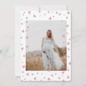 Invitation Bébé Eléphant bleu rose Baby shower floral Photo (Dos)