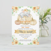 Invitation Bébé éléphant & citrouille chute baby shower invit (Debout devant)