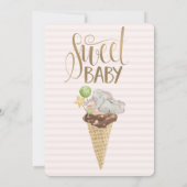 Invitation Bébé Eléphant Crème de glace rayée Anniversaire (Dos)