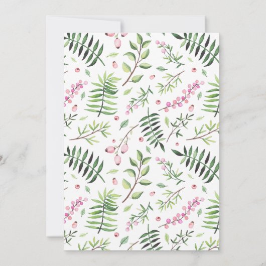 Invitation Bébé Eléphant Douche Invitation, Boho Floral (Dos)