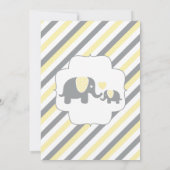 Invitation Bébé Eléphant Jaune & Gris Gris | BABY SHOWER (Dos)