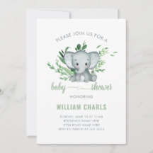 Bébé Eléphant mignon Garçon Vert Vert Blanc Vert