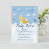 Invitation Bébé éléphant mignon, Lune Banane (Debout devant)