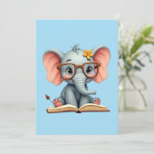 Invitation Bébé Éléphant Sage (Debout devant)