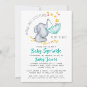 Invitation Bébé Éléphant Sprinkle Encore un Petit Cacahuète S (Devant)