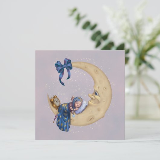 Invitation Bébé Elf de lune (Debout devant)