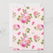 Invitation Bébé en Baby shower fleuri rose (Dos)