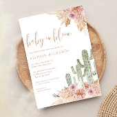 Invitation Bébé en Bloom boho cactus pampas herbe baby shower