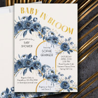 Bébé en Bloom Gold Arch Baby shower Rose bleu