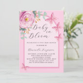 Invitation Bébé en Bloom rose papillon Baby shower arc (Debout devant)