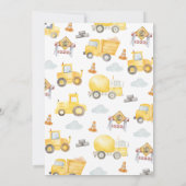 Invitation Bébé en construction Baby shower (Dos)