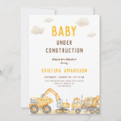Invitation Bébé en construction Baby shower (Devant)