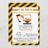 Invitation Bébé en construction Baby shower (Devant / Derrière)
