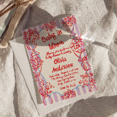 Invitation Bébé en Fleur à la main en fleurs Baby shower rétr