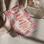 Invitation Bébé en Fleur à la main en fleurs Baby shower rétr