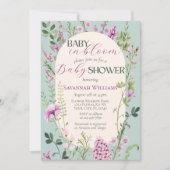Invitation Bébé en Fleur Aquarelle Baby shower Fleur sauvage (Devant)