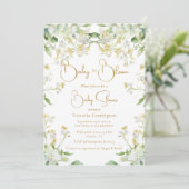 Invitation Bébé en Fleur Aquarelle Baby shower Floral (Debout devant)