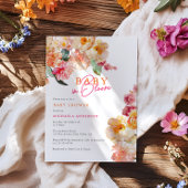 Invitation Bébé En Fleur Aquarelle Baby shower Floral